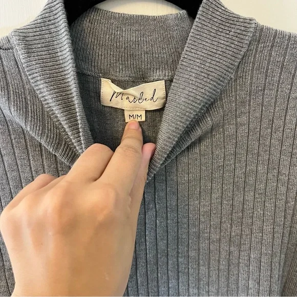 Gray Ribbed Wide-Leg Pants - Picture 6 of 8